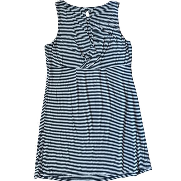 Tommy Bahama Cassia Open Back Blue Striped Jersey Knit Mini Dress Size Large - Picture 5 of 9